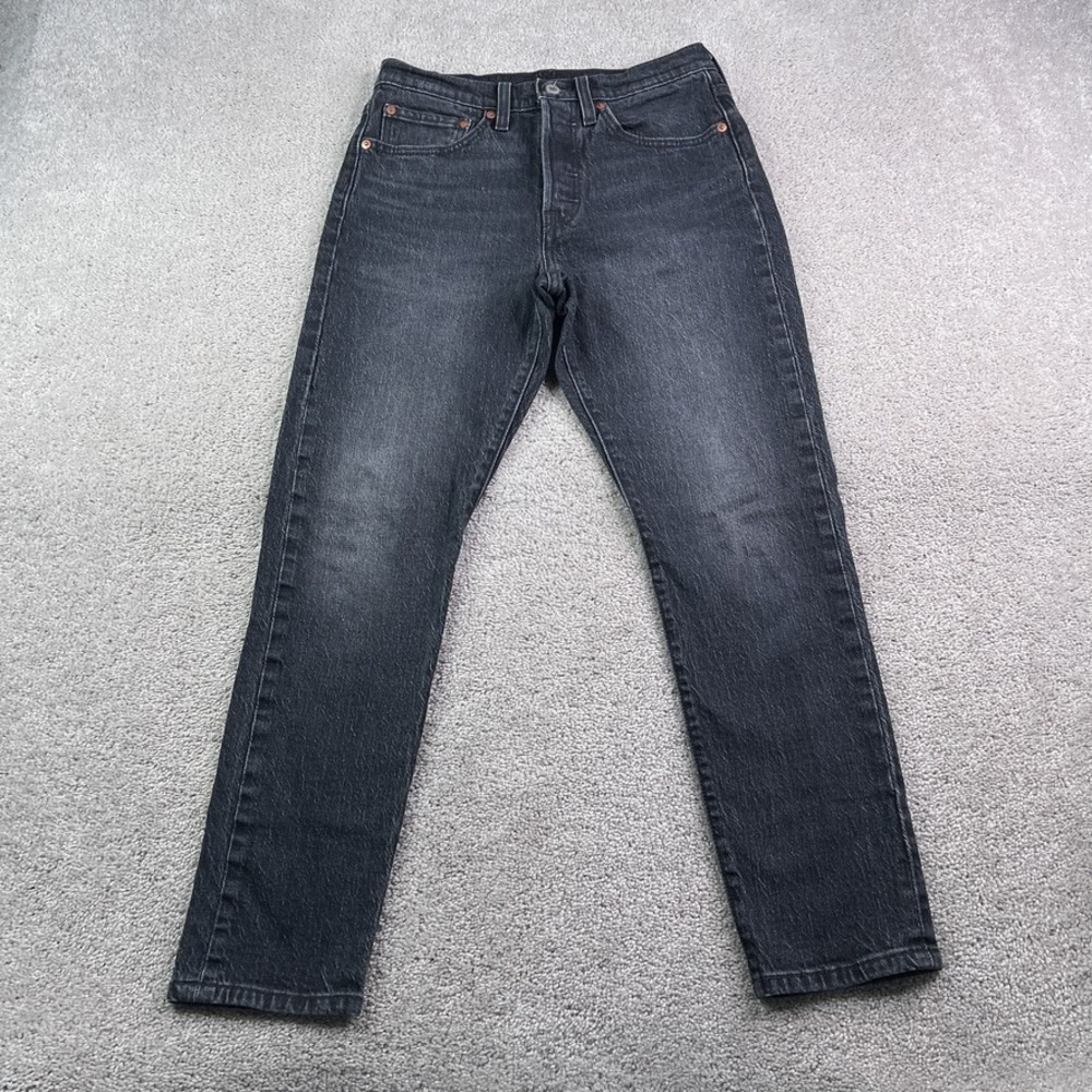 Levis Jeans Womens 26 Black 501 Skinny High Rise Button Fly Stretch Denim